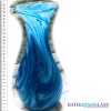 Handblown aqua ocean vase