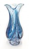Large Aqua Amethyst Art Glass Jug