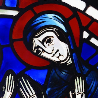 a traditional leaded glass painting