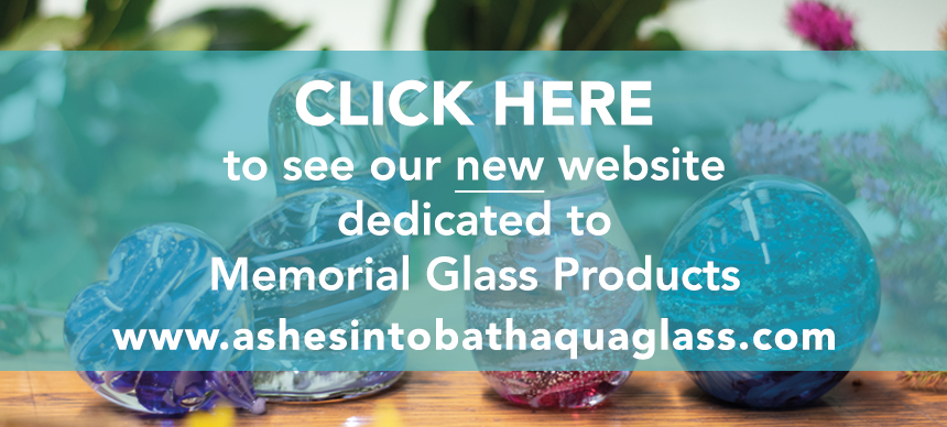 Ashes into Bath Aqua Glass