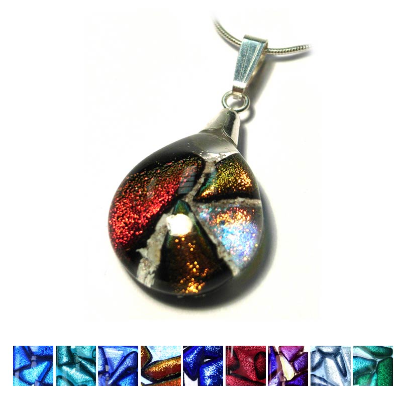 Ashes Into Jewellery Small Mosaic Dichroic Pendant Ashes Into Jewellery Small Mosaic Dichroic Pendant