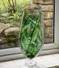 Stunning green art glass vase