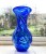Vase light & deep blue feathered flower vase