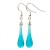 Plain Aqua Molten Drop Earrings
