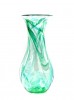 Hnd blown glass green vase