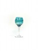 Wine glasses teal hand blown