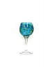 Wine glasses teal hand blown