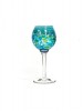 Wine glasses teal hand blown