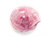 Art Glass Cranberry Swirl Frilly Bowl