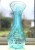 Hand made Bath Aqua Glass Teal lily vase