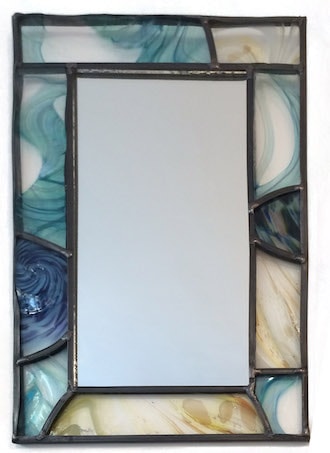 hand painted leaded mirror commission