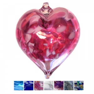 Blown Glass Handmade Heart Baubles