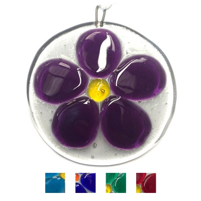 Fused Glass Flower suncatcher