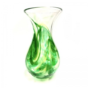 Medium Green Art Glass Vase
