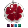 Fused Glass Round Heart Hanging