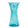 Large Clear Aqua Swirl Chimney Vase