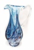 Large Aqua Amethyst Art Glass Jug