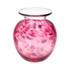 Vase cranberry with coloured dots