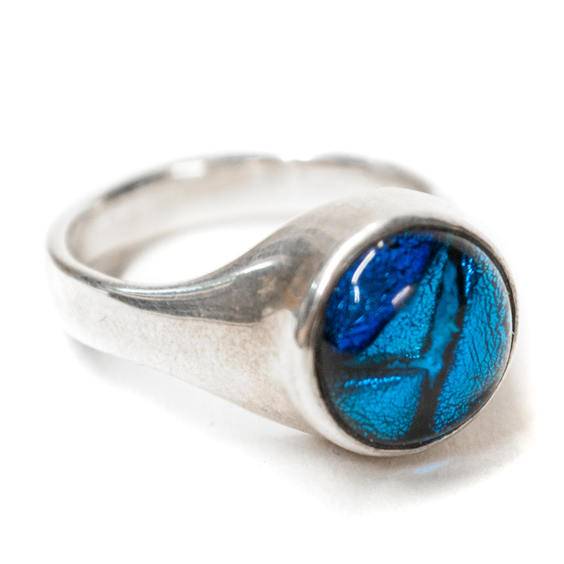 Memorial Glass | Silver & Dichroic Glass Signet Ring