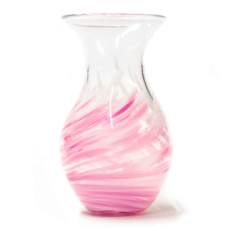 konkurrenter Andragende blast Medium Pink & White Swirl Vase