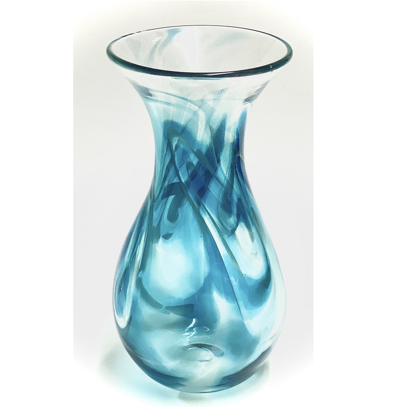 Medium Aqua Art Glass Vase