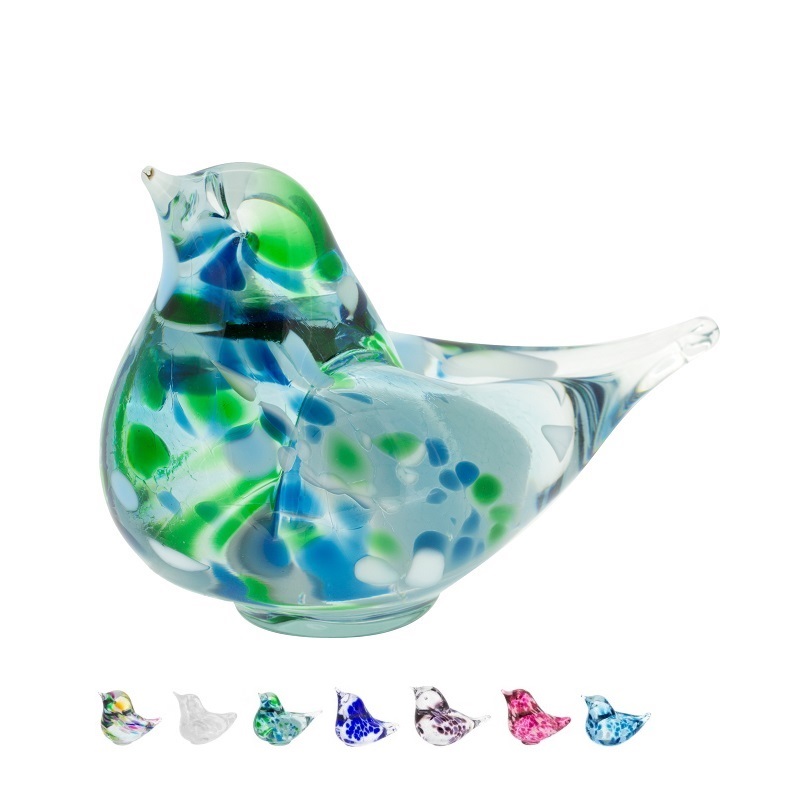 Chickadee small glass bird