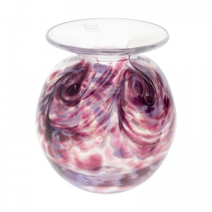 Vase round amethyst swirl signed Bath and the year it was made on the bottom