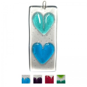 Fused Heart Hanging - Two Hearts